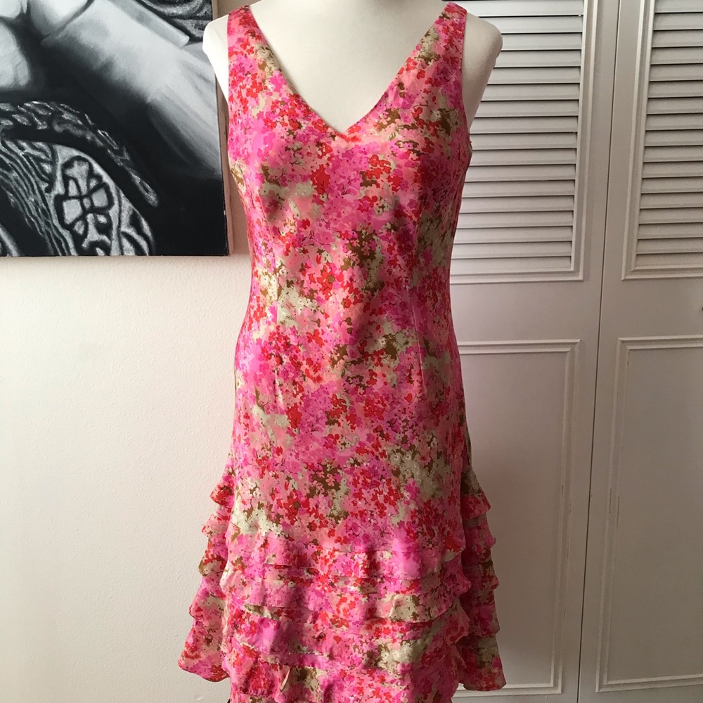 Ann Taylor Pink Silk Summer Party Dress